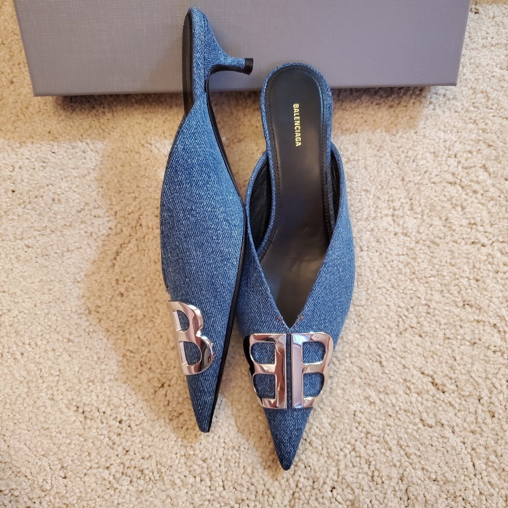 Balenciaga Knife Denim Mules - Picture 3 of 3